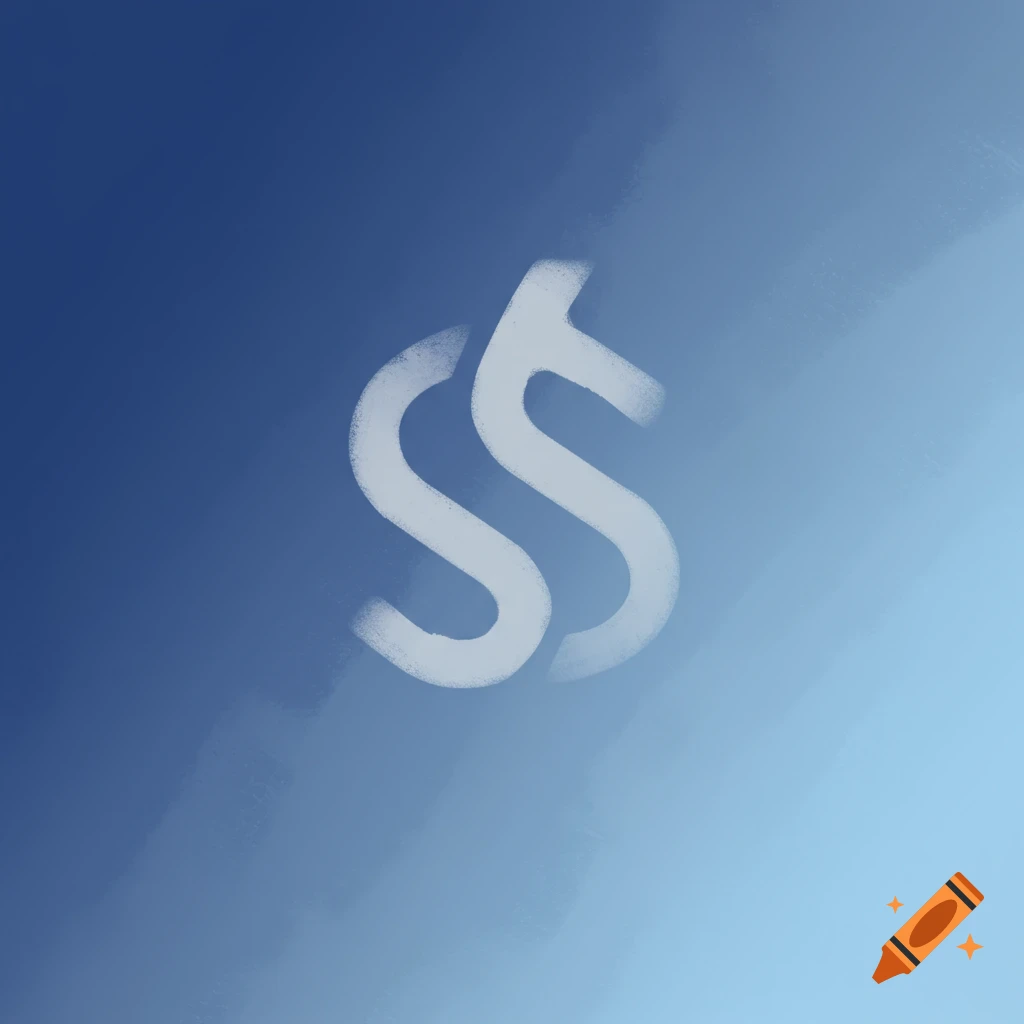 White stylized logo shape on blue gradient background.
