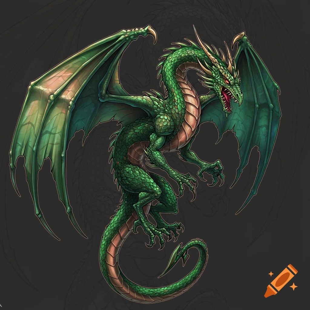 A green dragon.