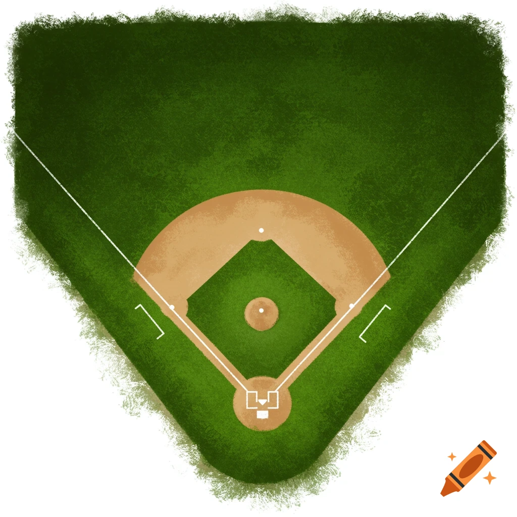 Overhead view of a baseball field.