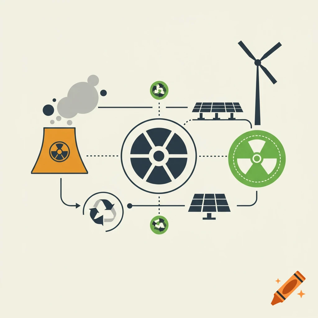 Hand drawn rich picture comparing fossil fuel and green hydrogen