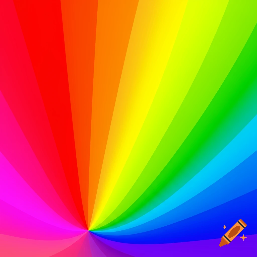 A colorful rainbow fan pattern