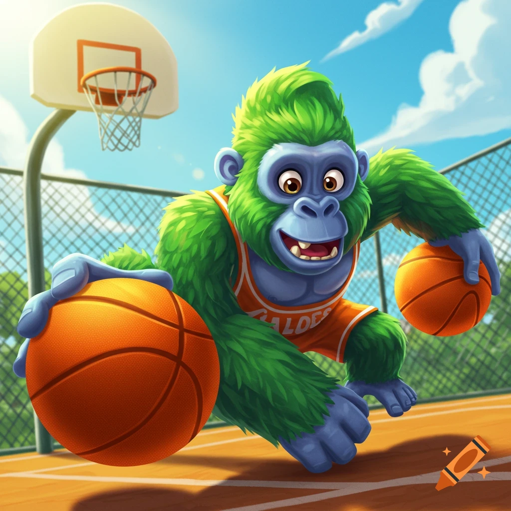 A cartoon sloth and gorilla box in a ring with a crowd of animals ...