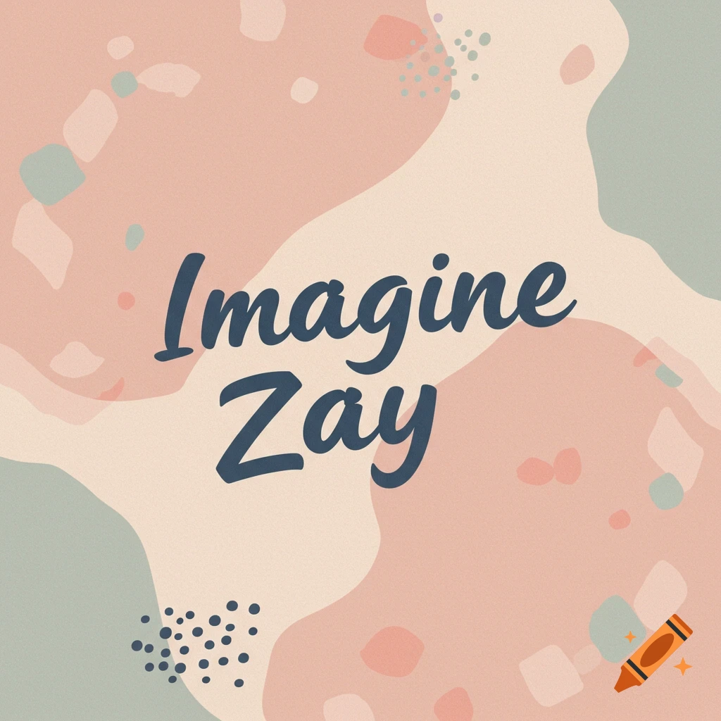 Abstract wallpaper with pastel shapes and the text 'Imagine Zay'.