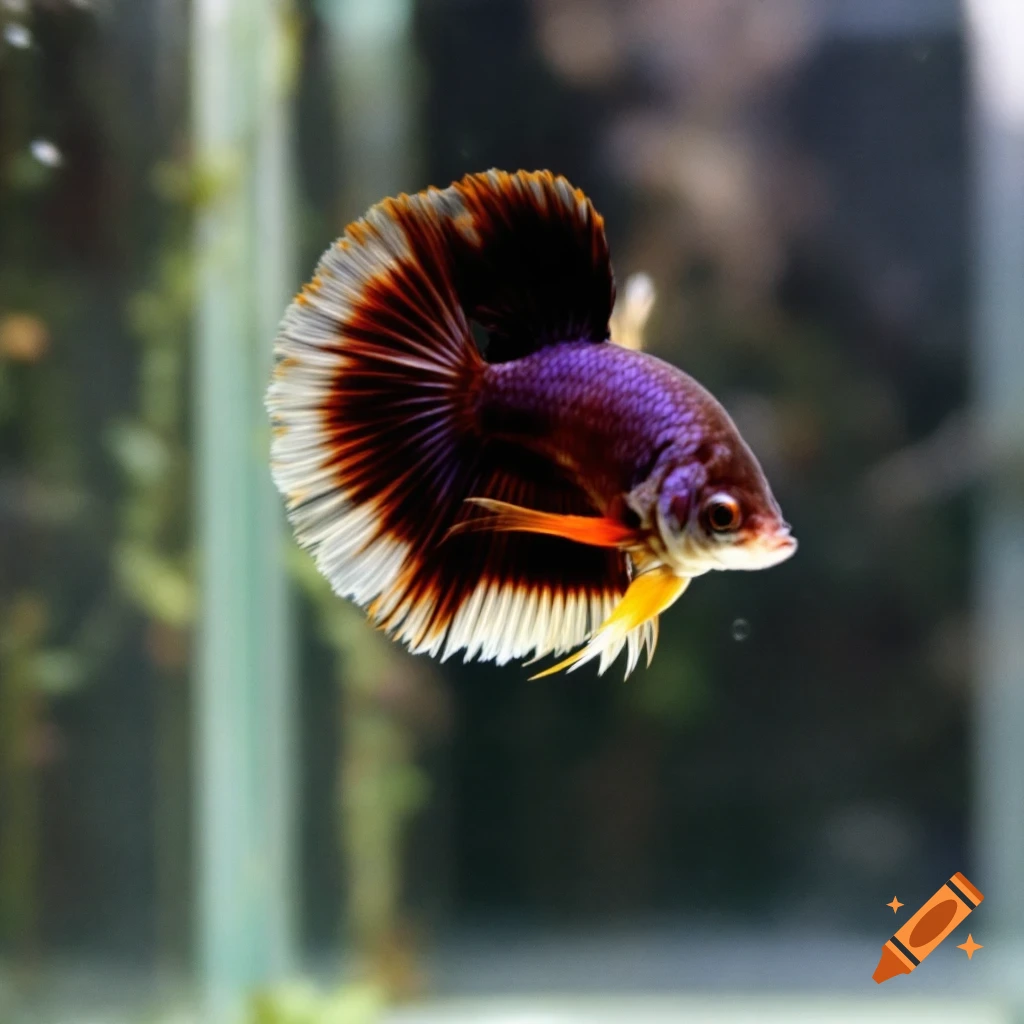 A colorful betta fish swimming in an aquarium.