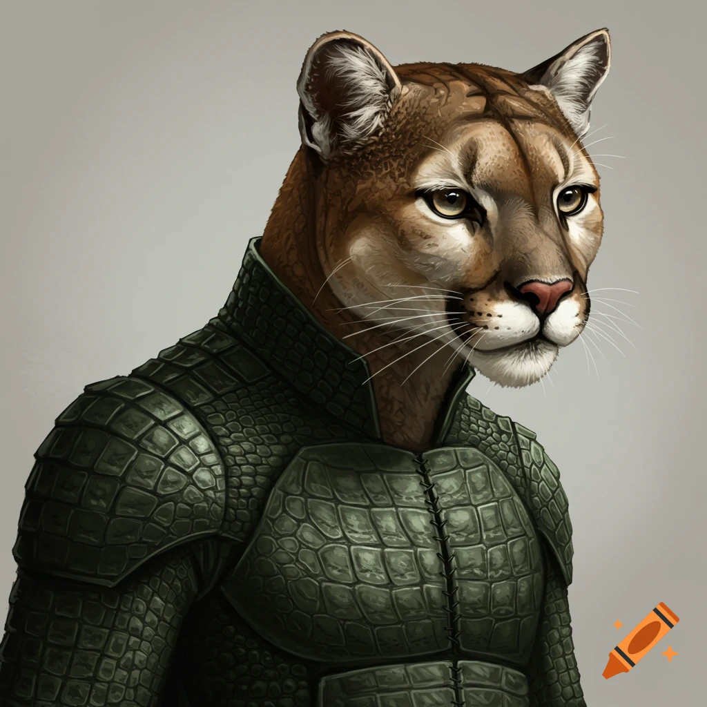 A cougar in alligator skin armor