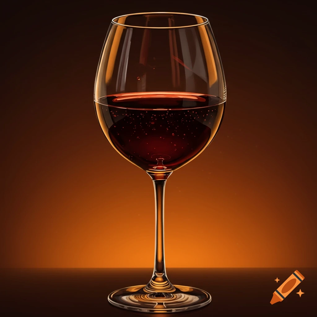 A glass of red wine.