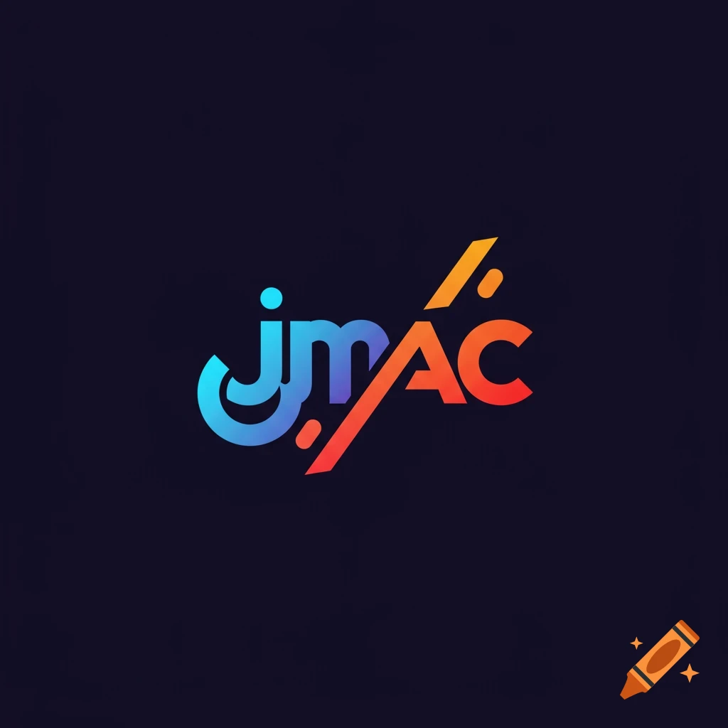 A stylized logo for jmac in a blue, purple, and orange gradient font.