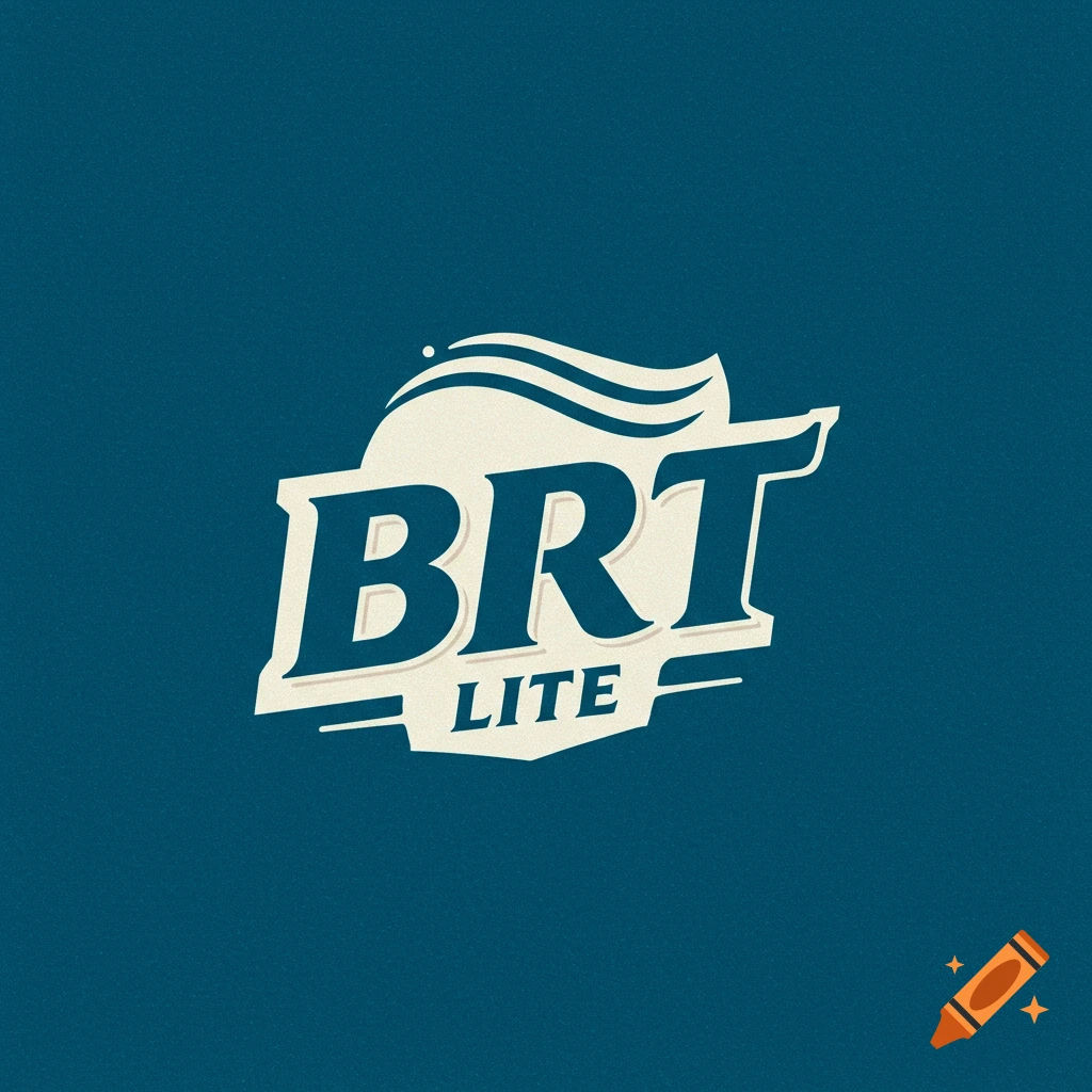 Logo for BRT Lite beer in a vintage style