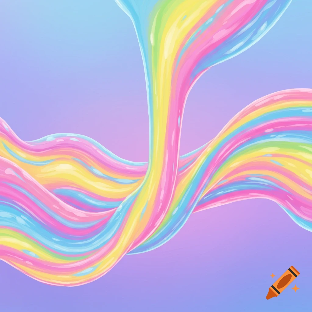 A colorful, flowing ribbon against a gradient background.