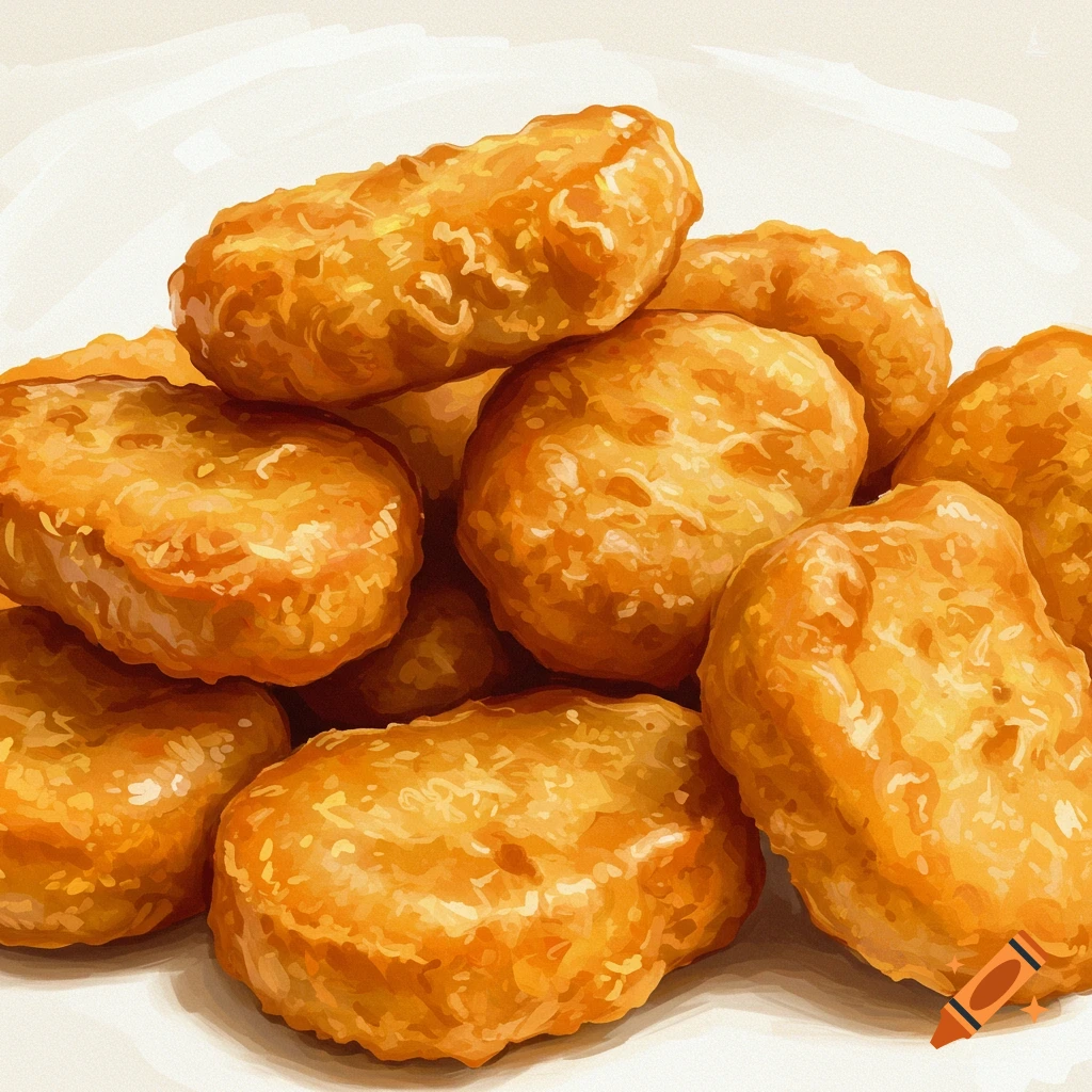 A pile of chicken nuggets.