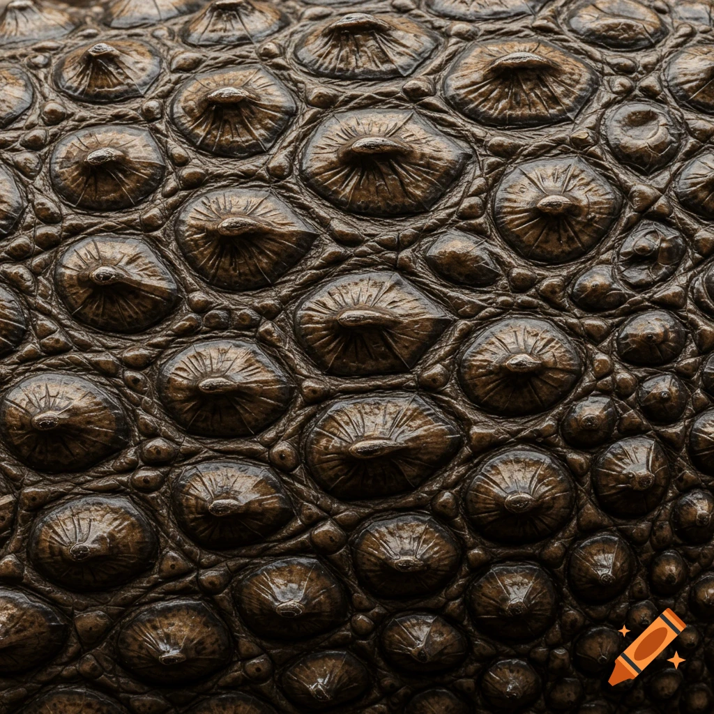 Close-up texture of brown alligator skin.