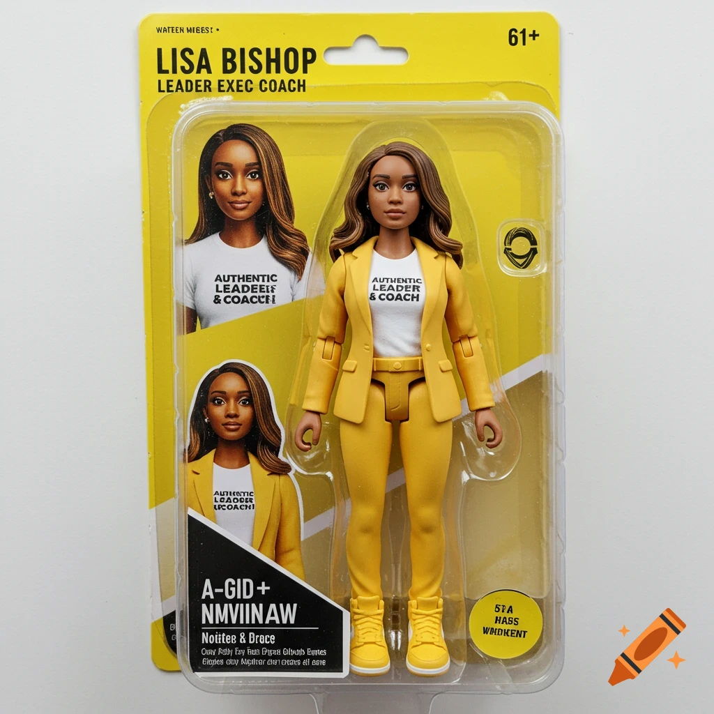 Action figure of a woman in a yellow suit inside a blister package.
