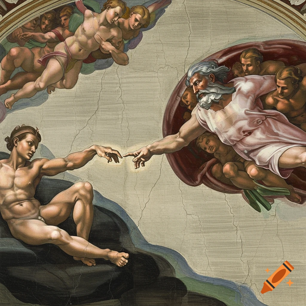 Michelangelo's The Creation of Adam painting