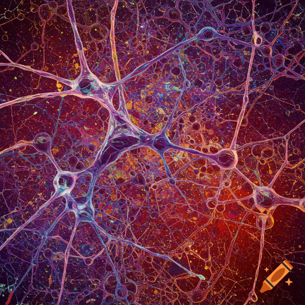 Colorful depiction of a neural network
