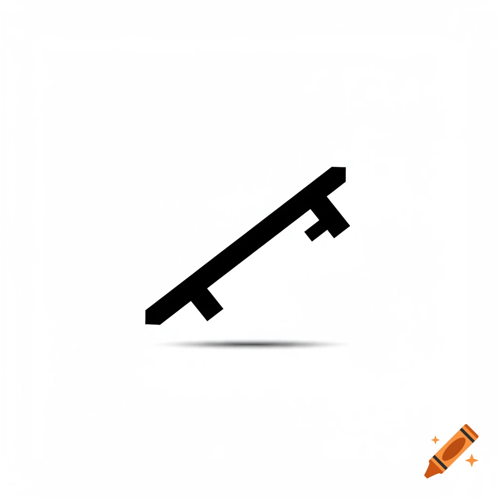 A black key logo design on a white background.