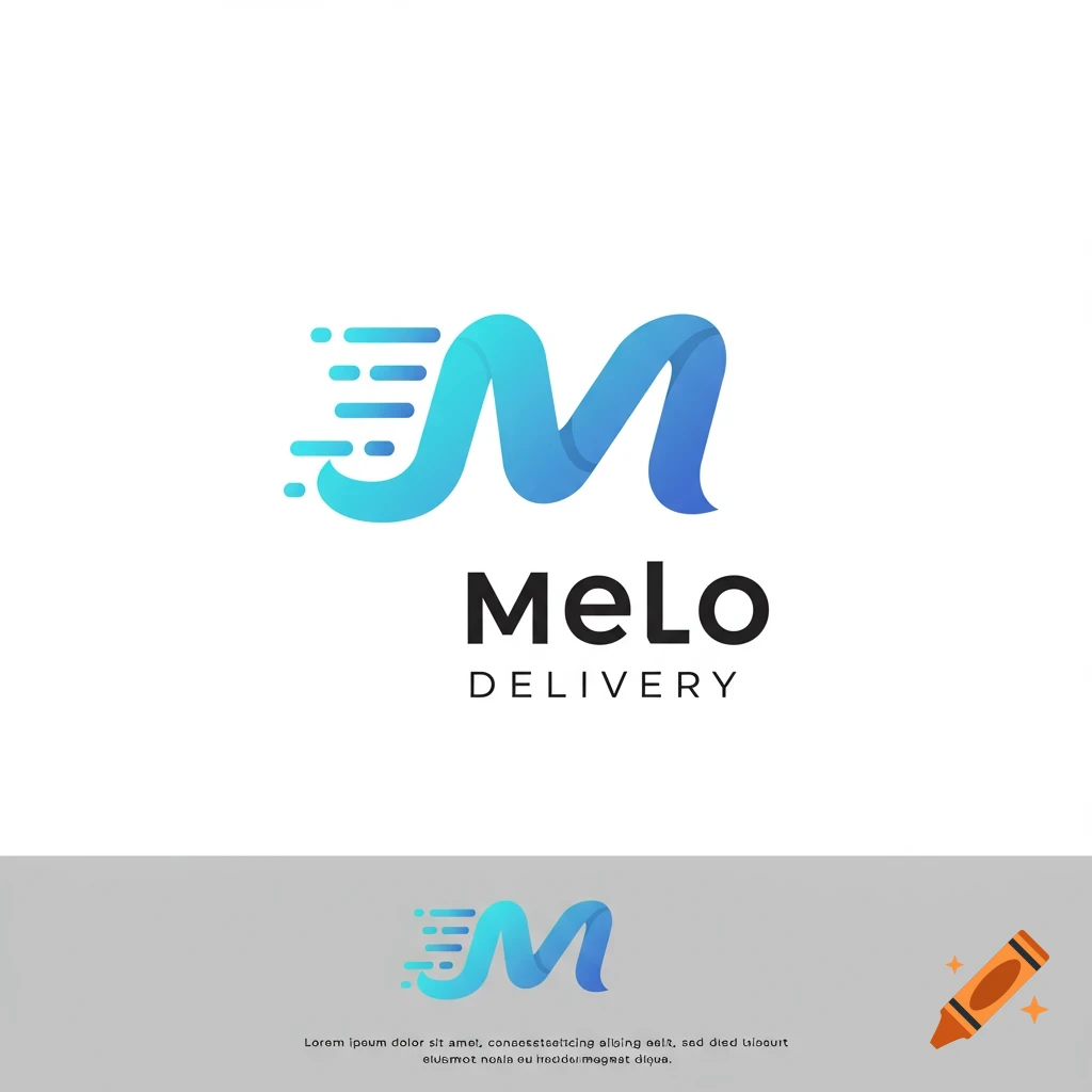 Logo with a blue M shape and 'MeLo DELIVERY' text