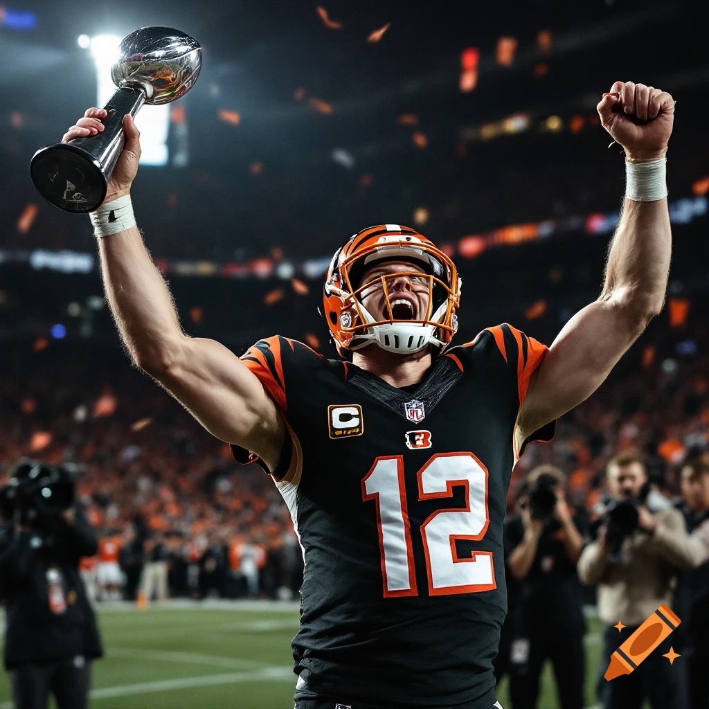 joe-burrow-winning-super-bowl-with-bengals-on-craiyon