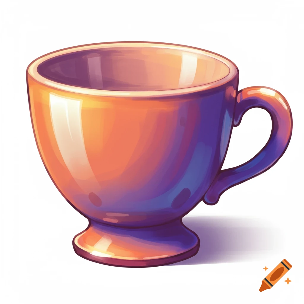 An orange and purple cup