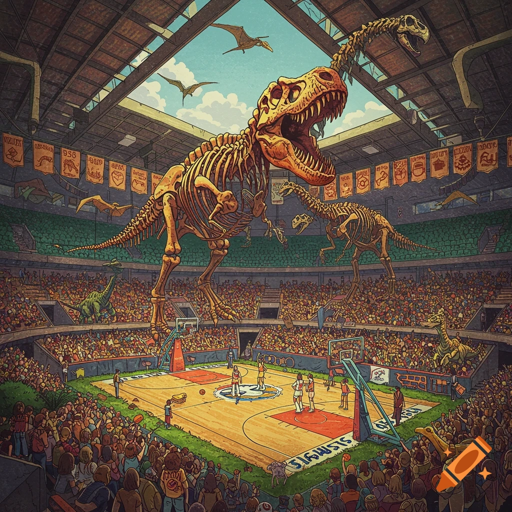 Cool basketball stadium on craiyon