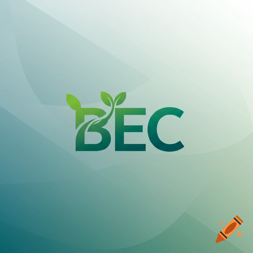 Green BEC logo with leaves on a gradient background.