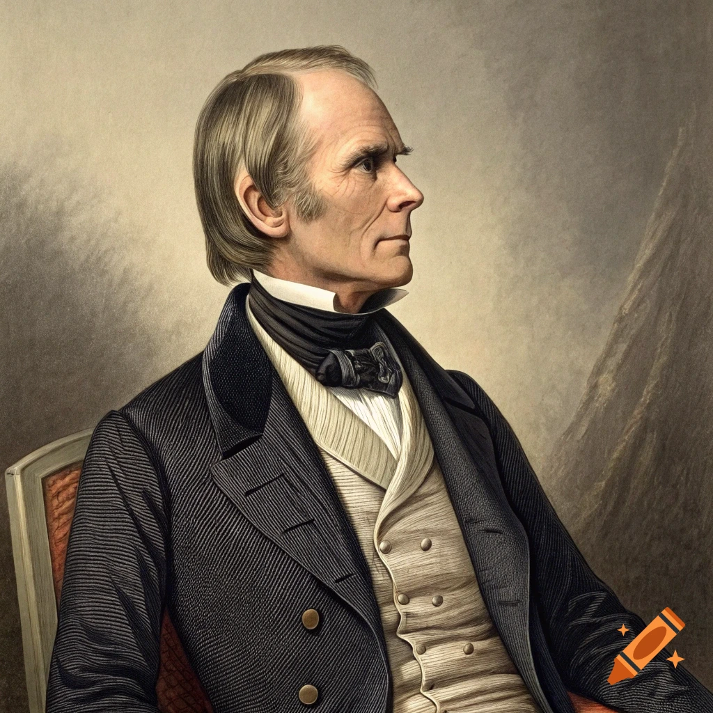 Detailed portrait of a man in historical clothing, seated and looking right.