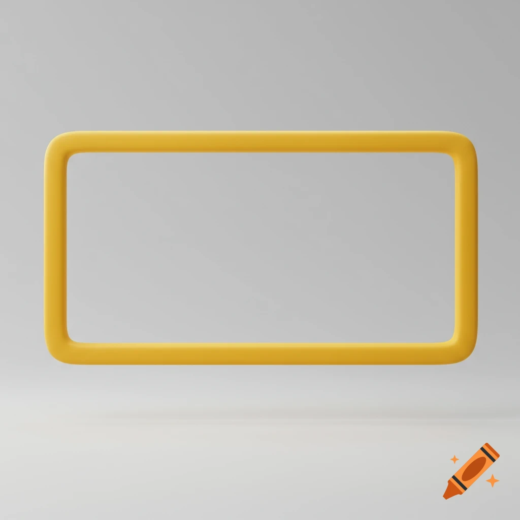 A yellow rectangle frame on a grey background.