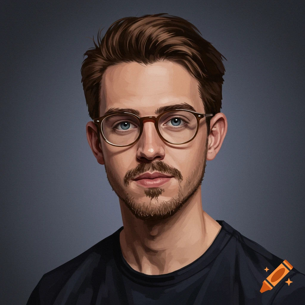 Portrait of a man with glasses and beard.