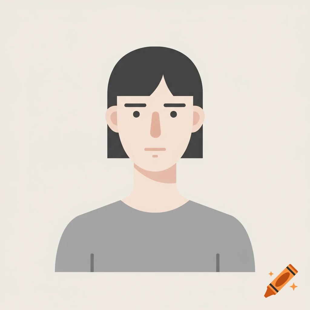 Minimalist illustration of a person's portrait