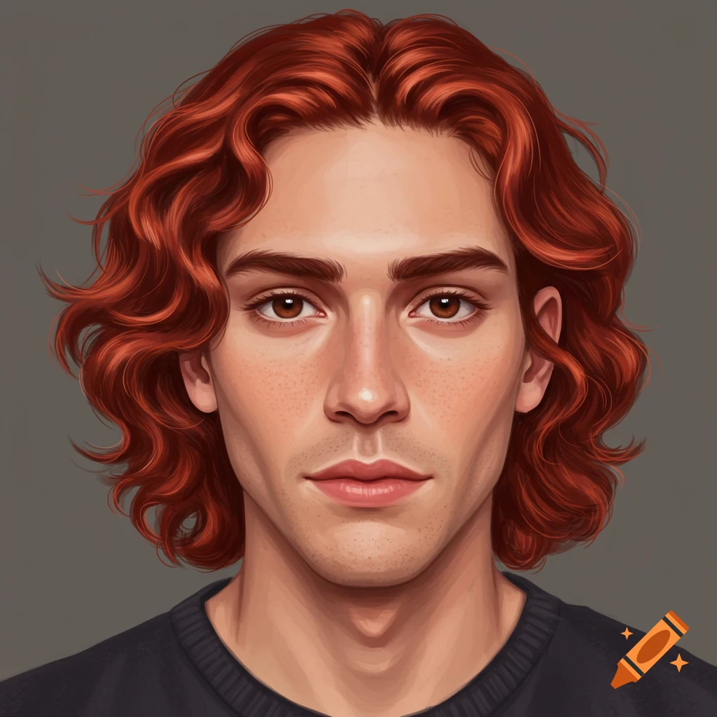 Portrait of a man with red hair and freckles