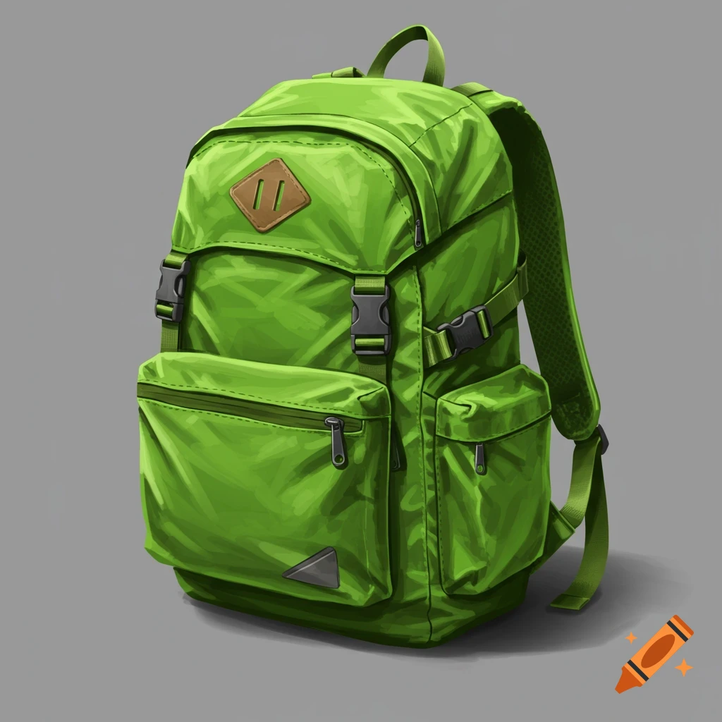A green backpack.