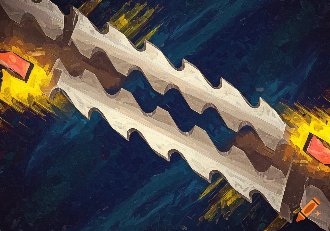 Jagged blades on an abstract background