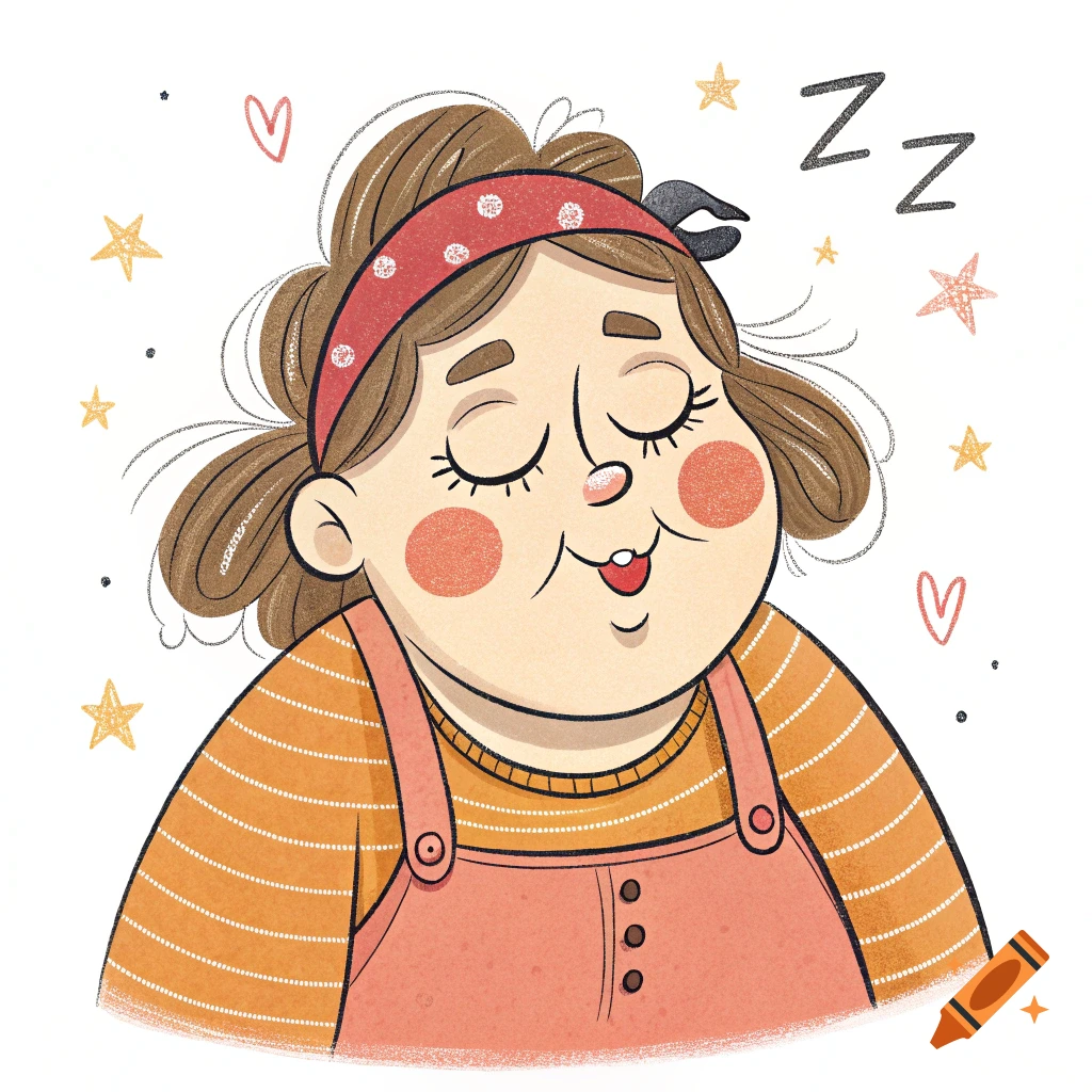 Cartoon illustration of a sleeping woman with 'ZZ' text above her head.