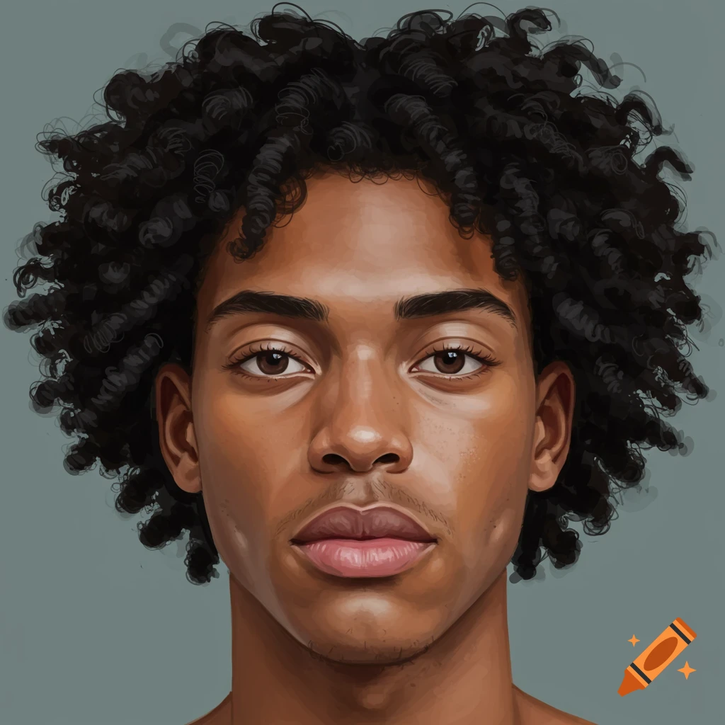 A man with curly dark hair and brown eyes.