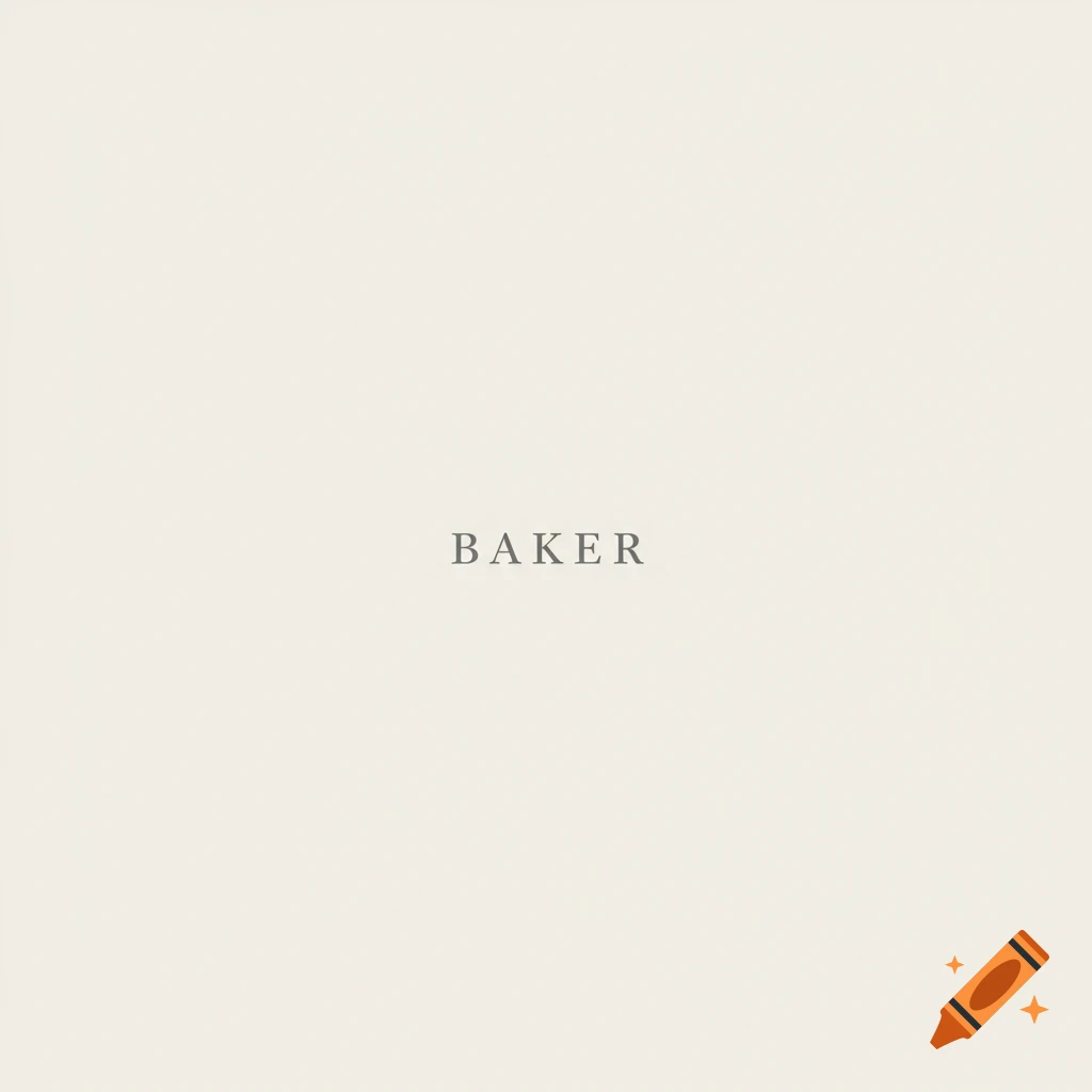Minimalist wallpaper with the word 'BAKER' centered on a light background.