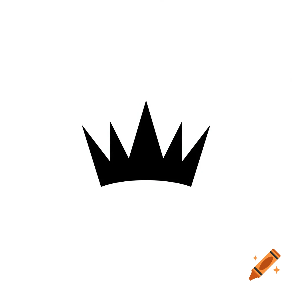 A simple black crown logo with sharp points on a white background.
