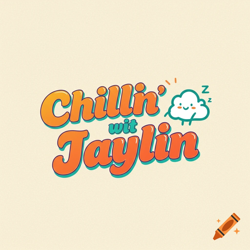 Logo for Chillin' wit Jaylin with orange and blue cartoon text and a sleeping cloud icon.