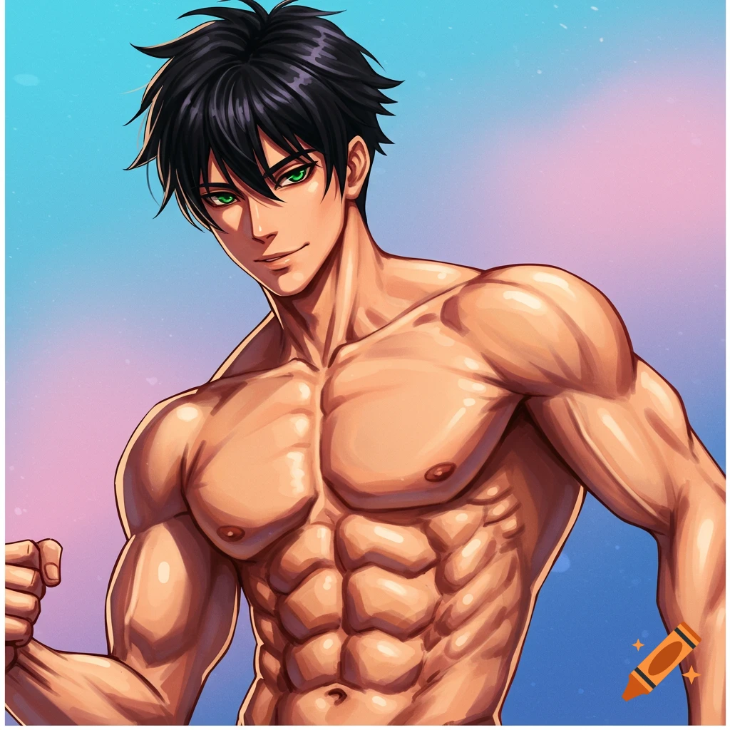 A muscular anime man.