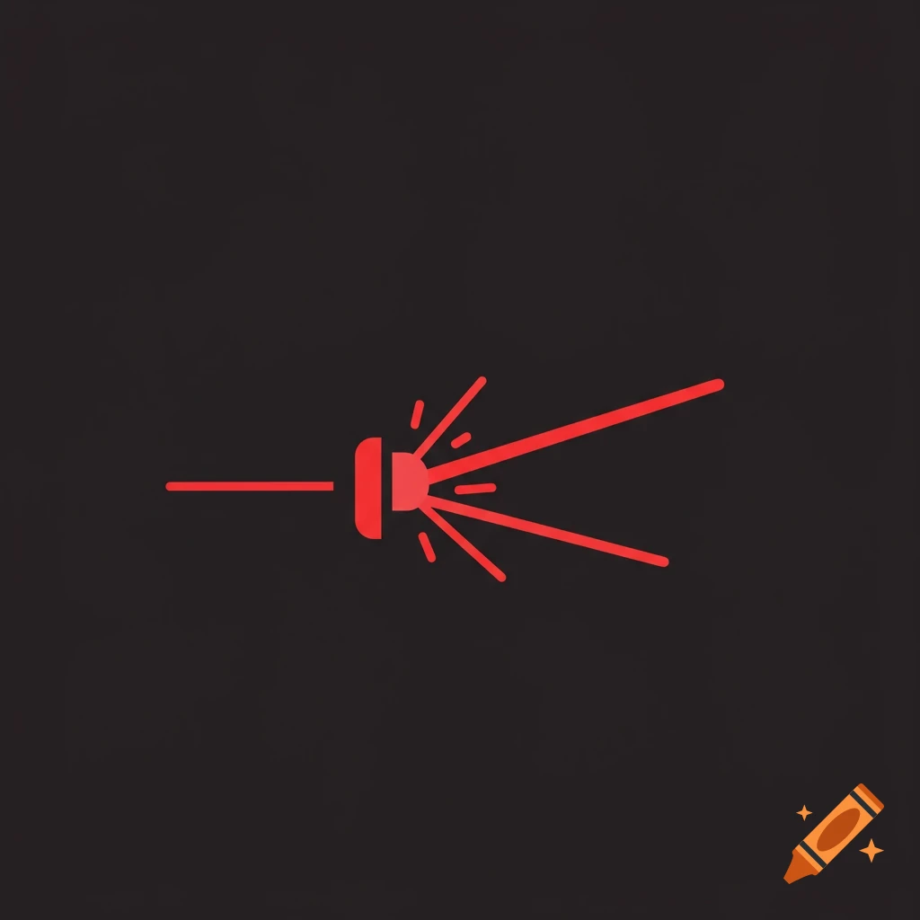 Red laser beam icon on a dark background