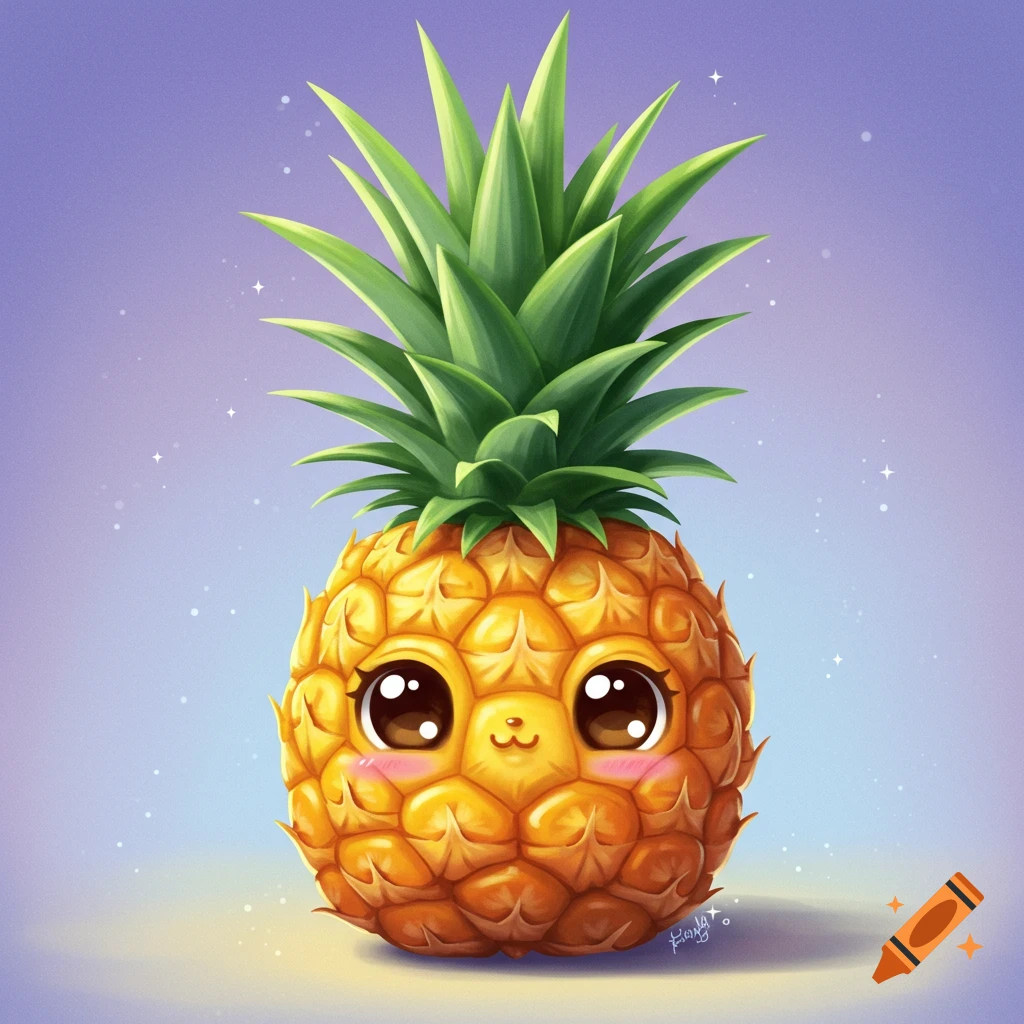 Kawaii pineapple character