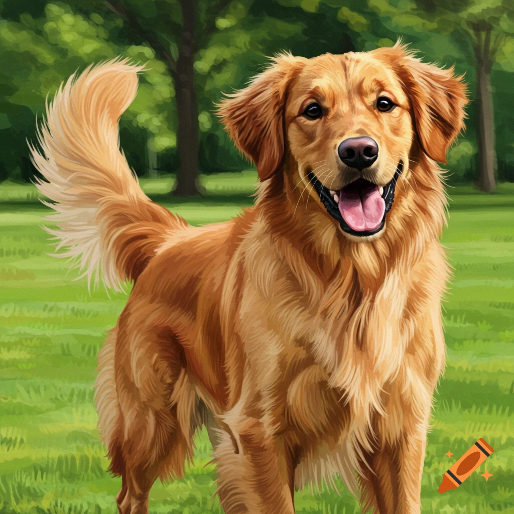 Golden Retriever dog in a park