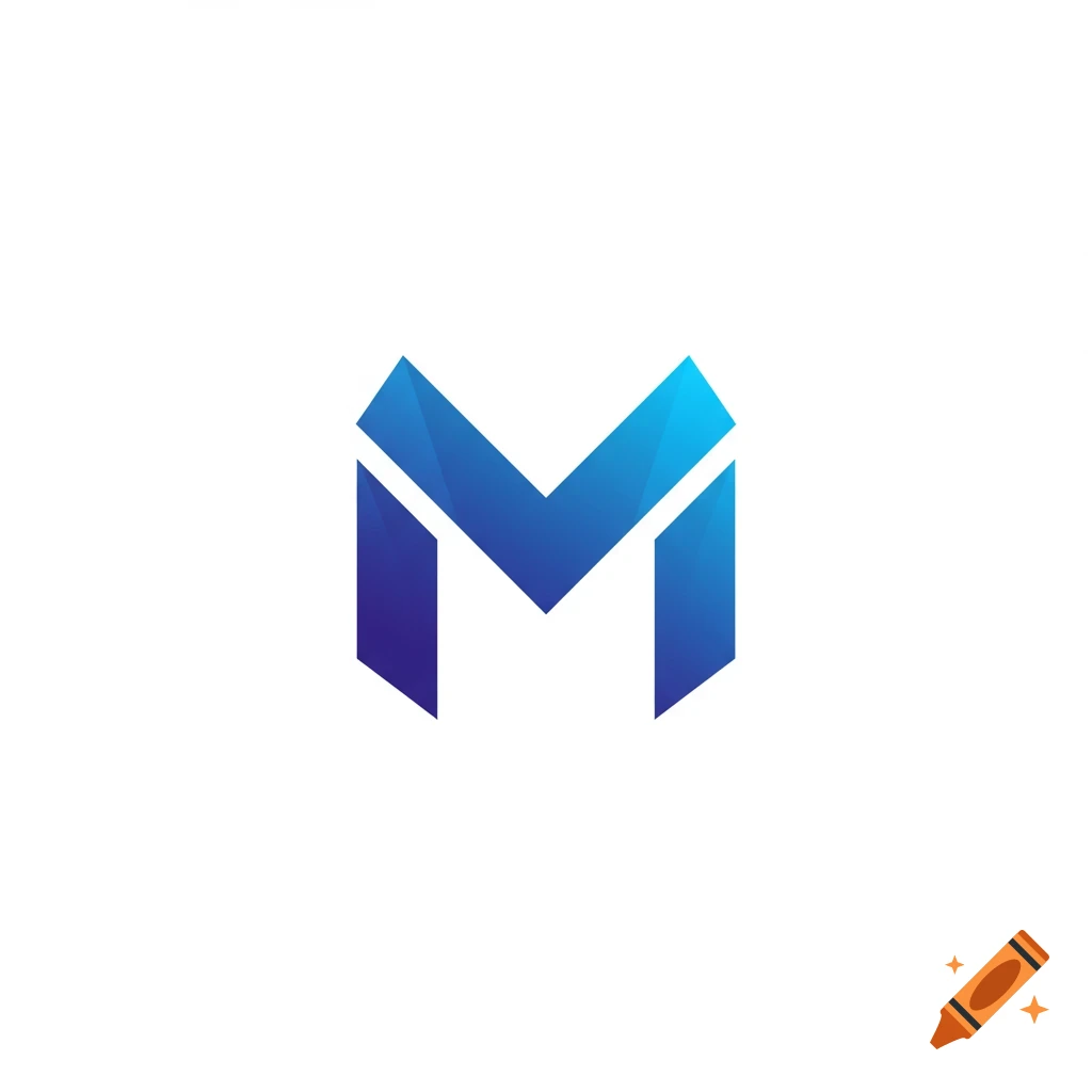 A stylized blue and purple logo in the shape of the letter M.