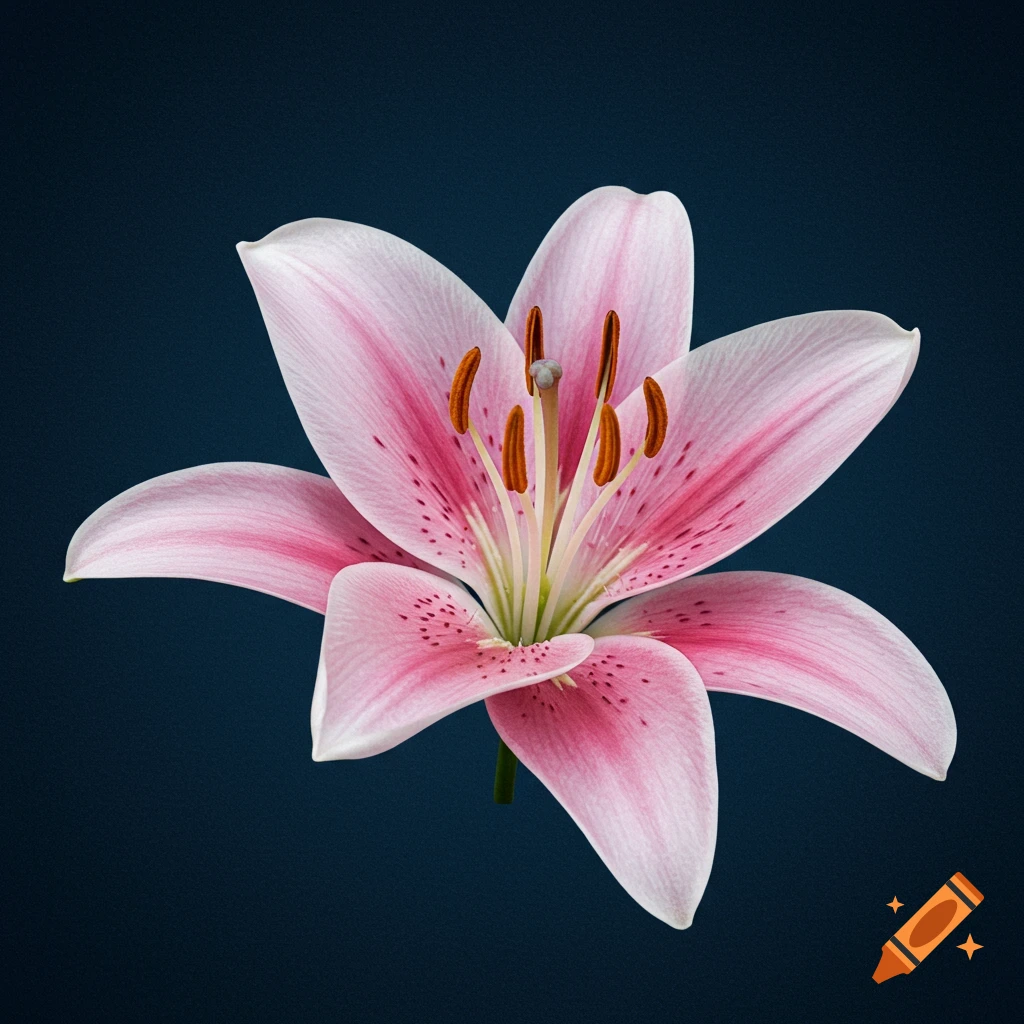 Close-up of a pink lily flower against a dark background