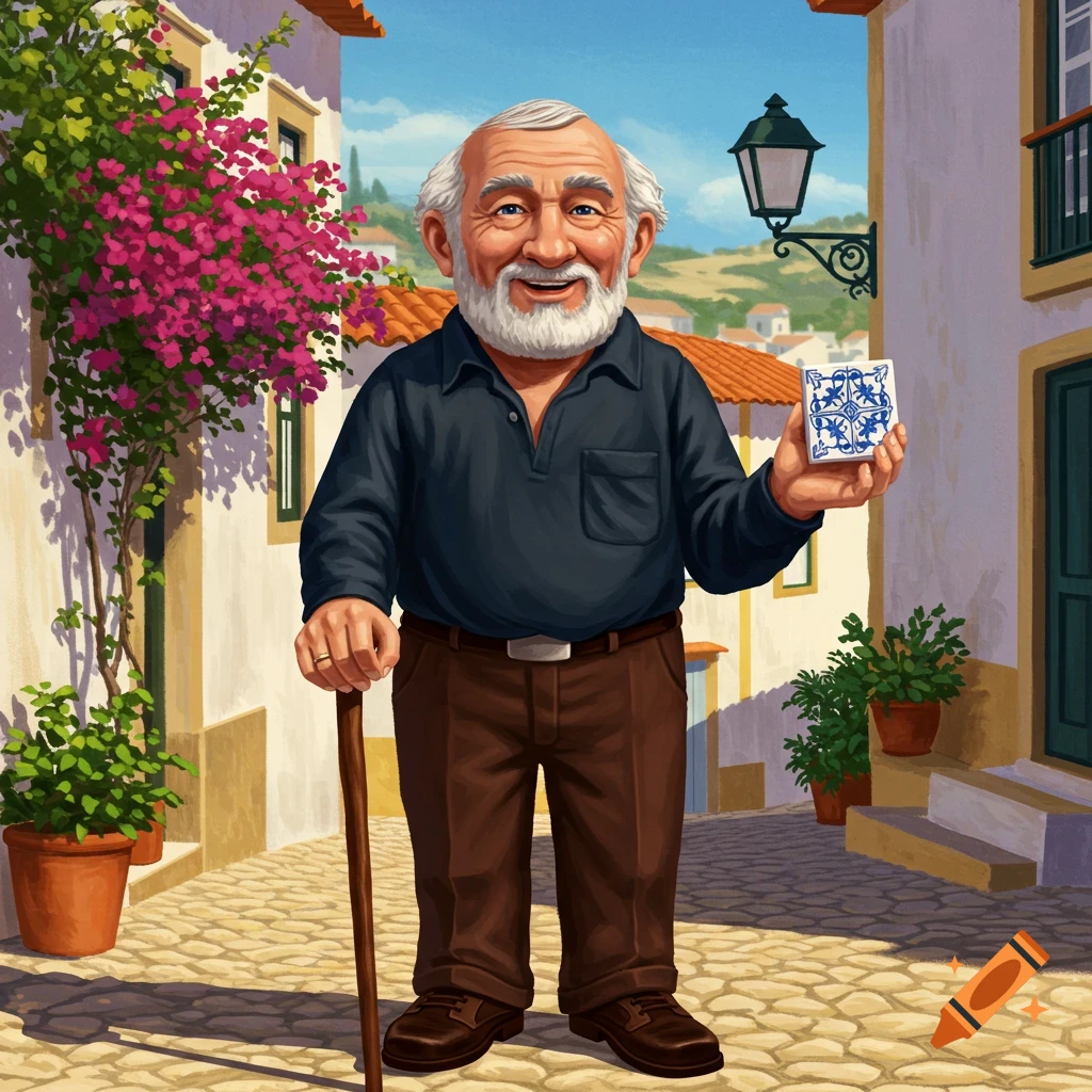 Portuguese grandpa Kenner action figure on Craiyon