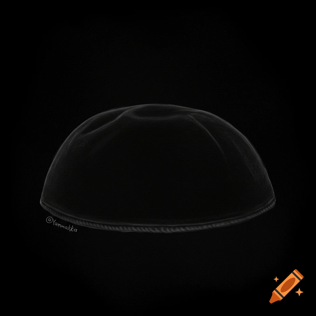 A dark image of a black kippah.