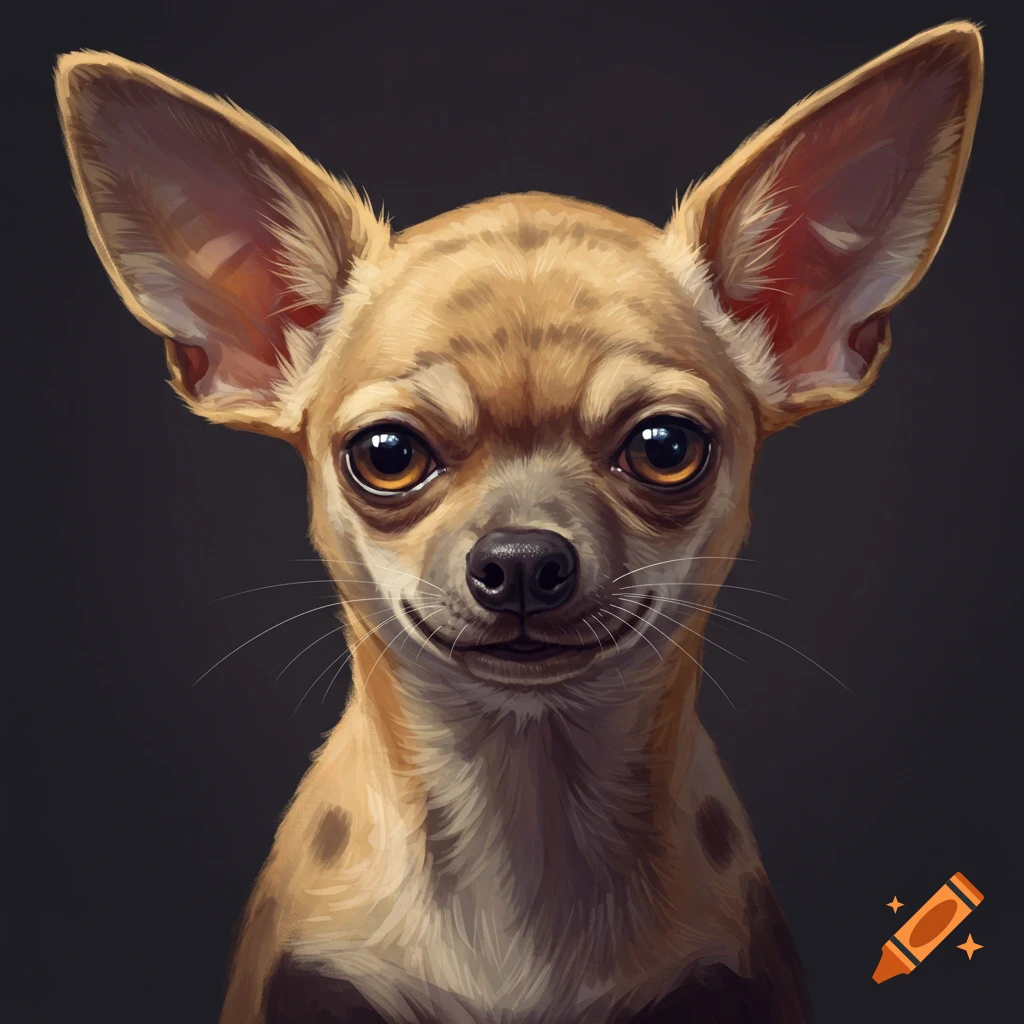 Close-up of a Chihuahua mix dog face