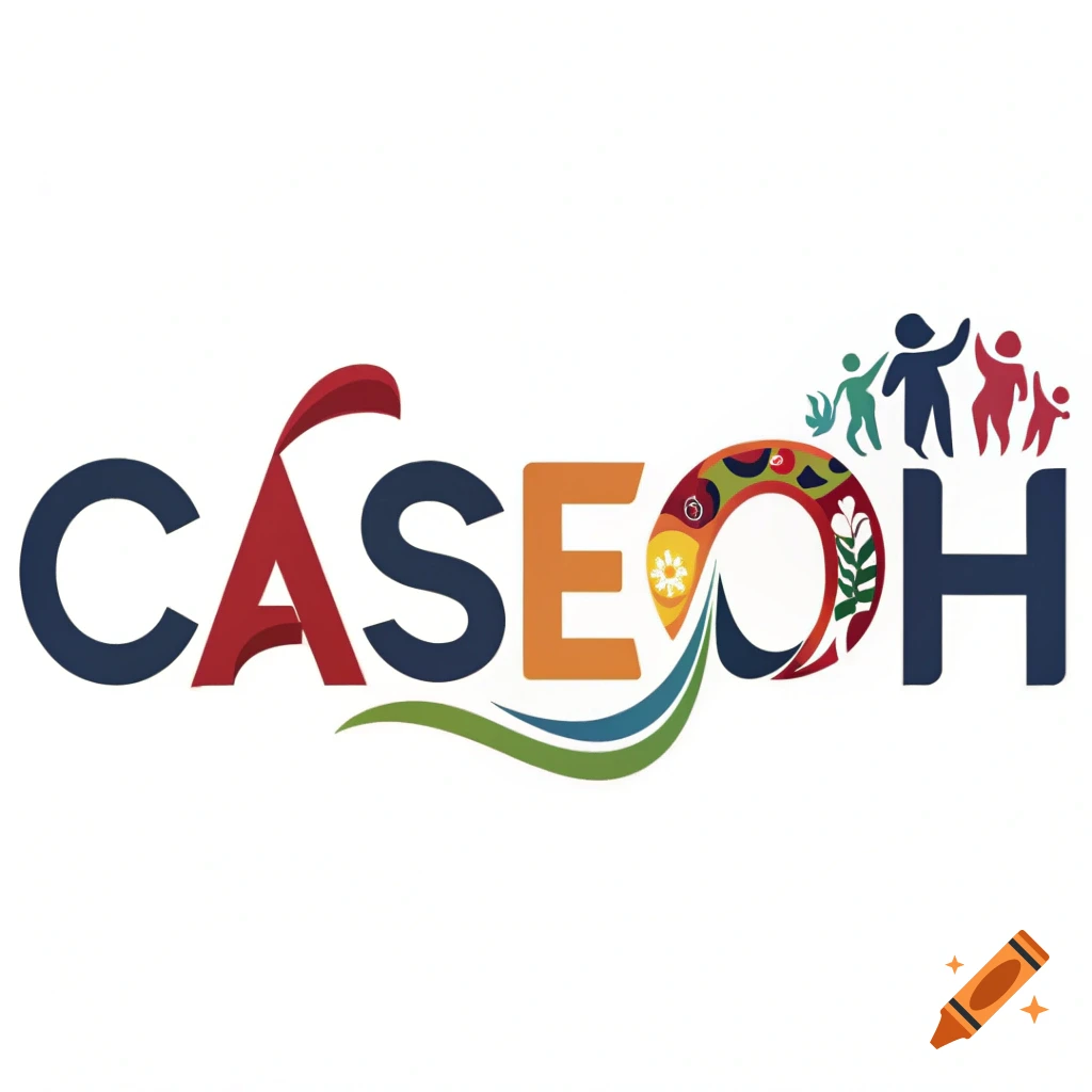 A colorful logo for 'CASEOH' featuring stylized human figures and abstract designs integrated into the text.