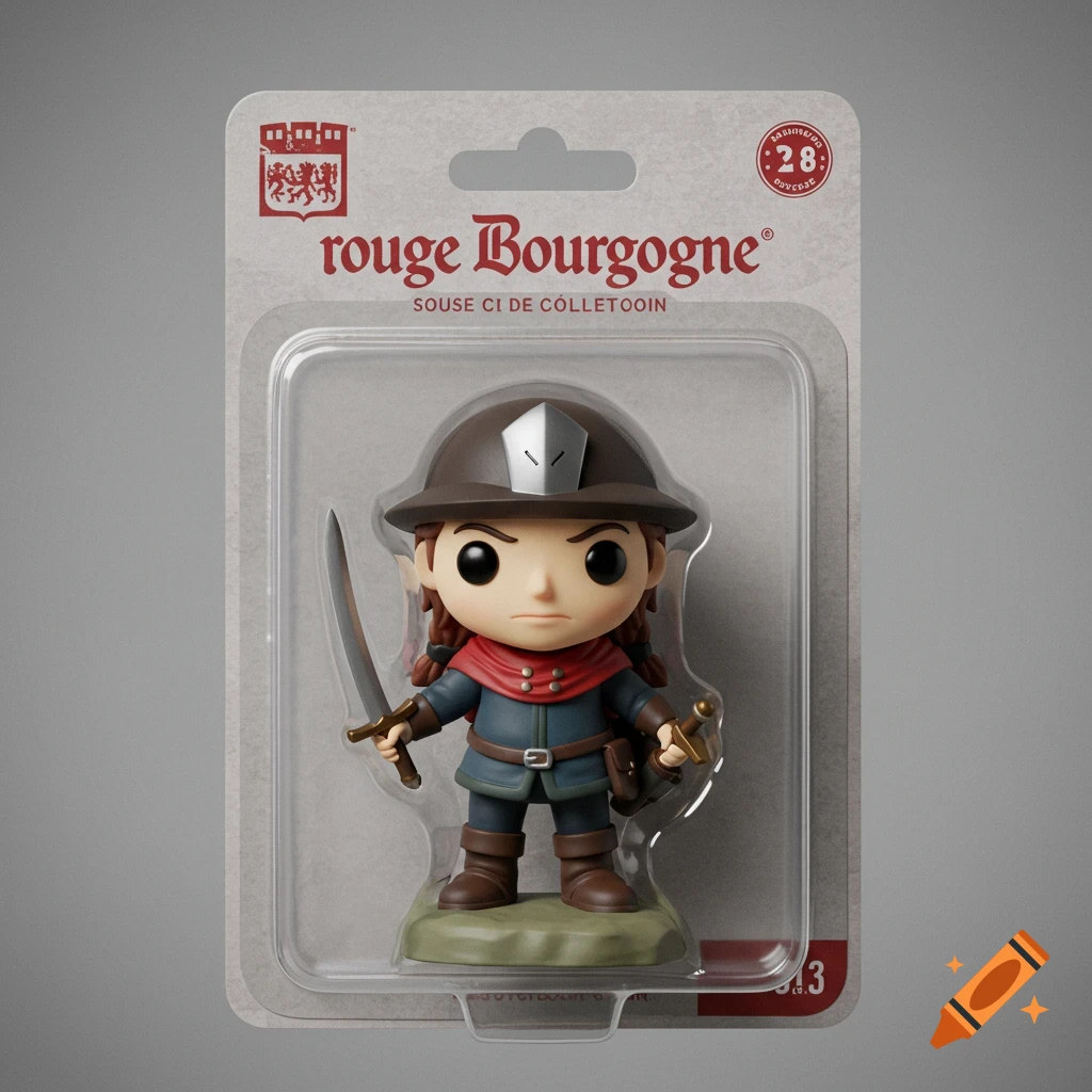 Stylized fantasy action figure in blister packaging.