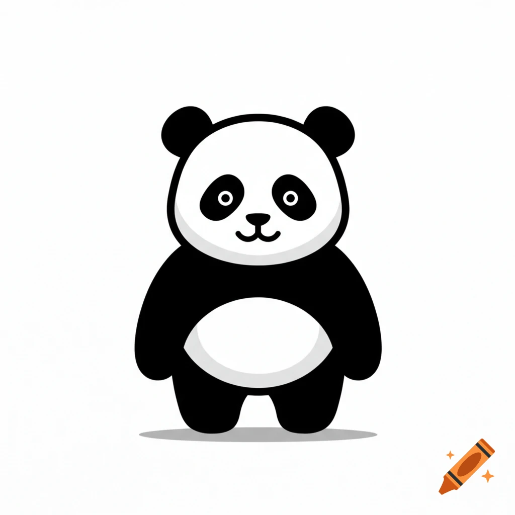 A simple cartoon panda logo illustration.