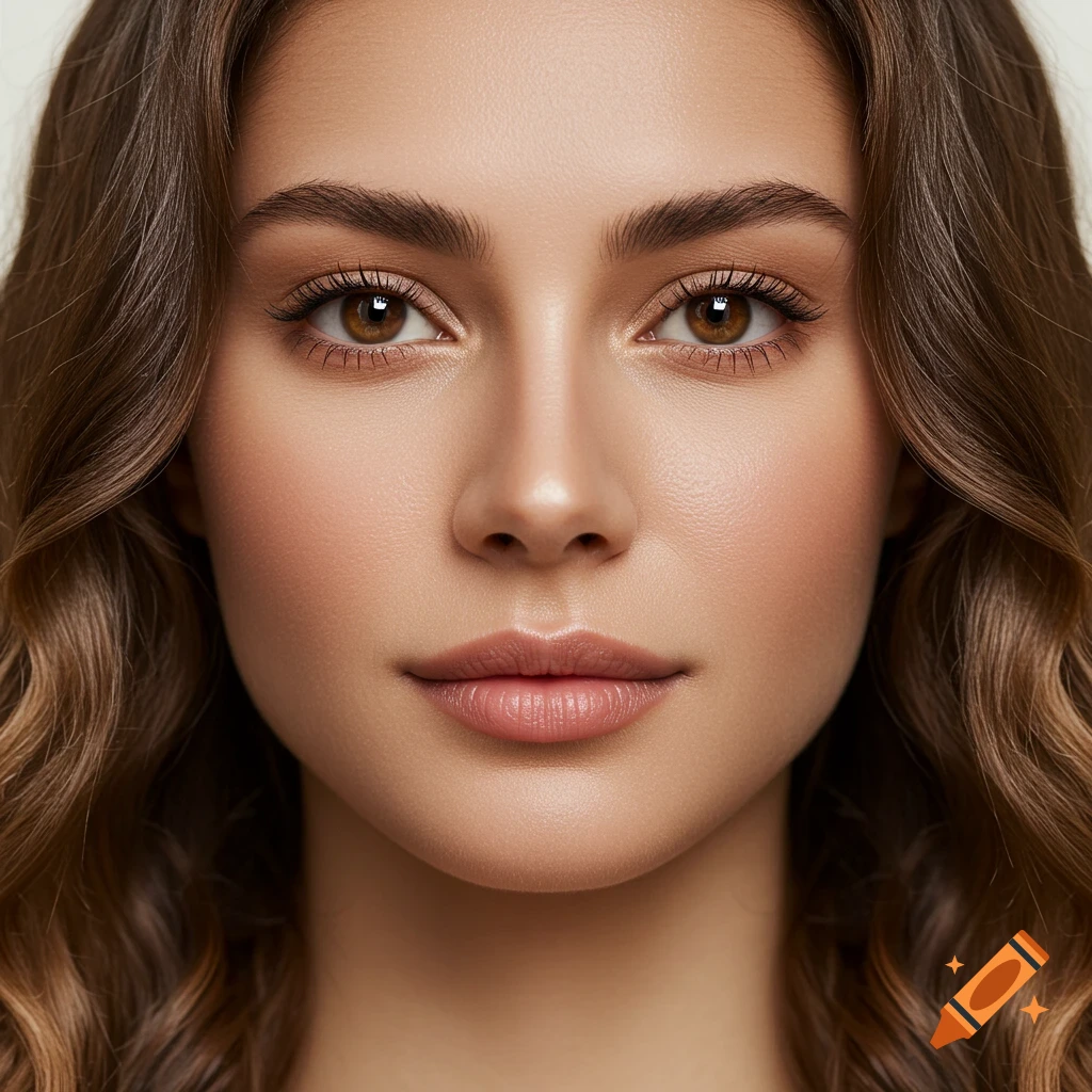 Close-up photorealistic portrait of a woman's face