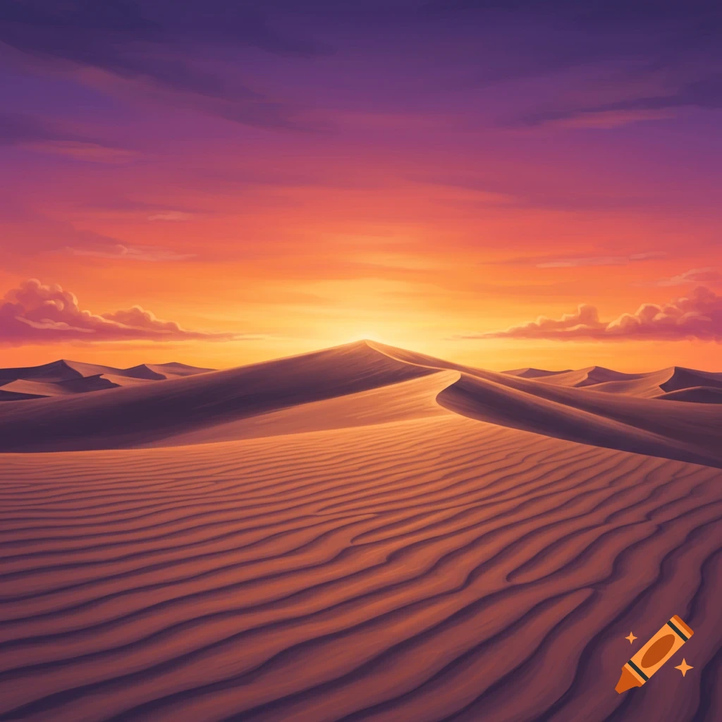 Sand dunes at sunset.